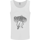 Scooter Club Motorbike Motorcycle Skull Mens Vest Tank Top White
