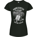 Scooter Club Motorbike Motorcycle Skull Womens Petite Cut T-Shirt Black