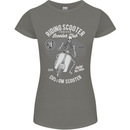 Scooter Club Motorbike Motorcycle Skull Womens Petite Cut T-Shirt Charcoal