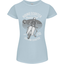 Scooter Club Motorbike Motorcycle Skull Womens Petite Cut T-Shirt Light Blue