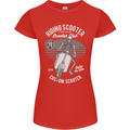 Scooter Club Motorbike Motorcycle Skull Womens Petite Cut T-Shirt Red