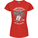 Scooter Club Motorbike Motorcycle Skull Womens Petite Cut T-Shirt Red