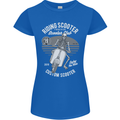 Scooter Club Motorbike Motorcycle Skull Womens Petite Cut T-Shirt Royal Blue