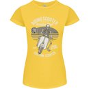 Scooter Club Motorbike Motorcycle Skull Womens Petite Cut T-Shirt Yellow