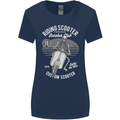 Scooter Club Motorbike Motorcycle Skull Womens Wider Cut T-Shirt Navy Blue