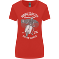 Scooter Club Motorbike Motorcycle Skull Womens Wider Cut T-Shirt Red