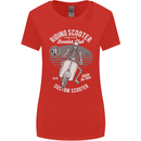 Scooter Club Motorbike Motorcycle Skull Womens Wider Cut T-Shirt Red