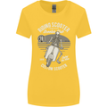 Scooter Club Motorbike Motorcycle Skull Womens Wider Cut T-Shirt Yellow
