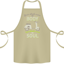 Scooter Four Wheels Move the Body Funny Cotton Apron 100% Organic Khaki