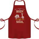 Scooter Four Wheels Move the Body Funny Cotton Apron 100% Organic Maroon