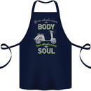 Scooter Four Wheels Move the Body Funny Cotton Apron 100% Organic Navy Blue