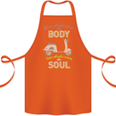 Scooter Four Wheels Move the Body Funny Cotton Apron 100% Organic Orange