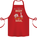 Scooter Four Wheels Move the Body Funny Cotton Apron 100% Organic Red