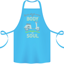 Scooter Four Wheels Move the Body Funny Cotton Apron 100% Organic Turquoise