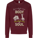 Scooter Four Wheels Move the Body Funny Kids Sweatshirt Jumper Maroon