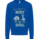 Scooter Four Wheels Move the Body Funny Kids Sweatshirt Jumper Royal Blue