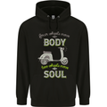 Scooter Four Wheels Move the Body Funny Mens 80% Cotton Hoodie Black