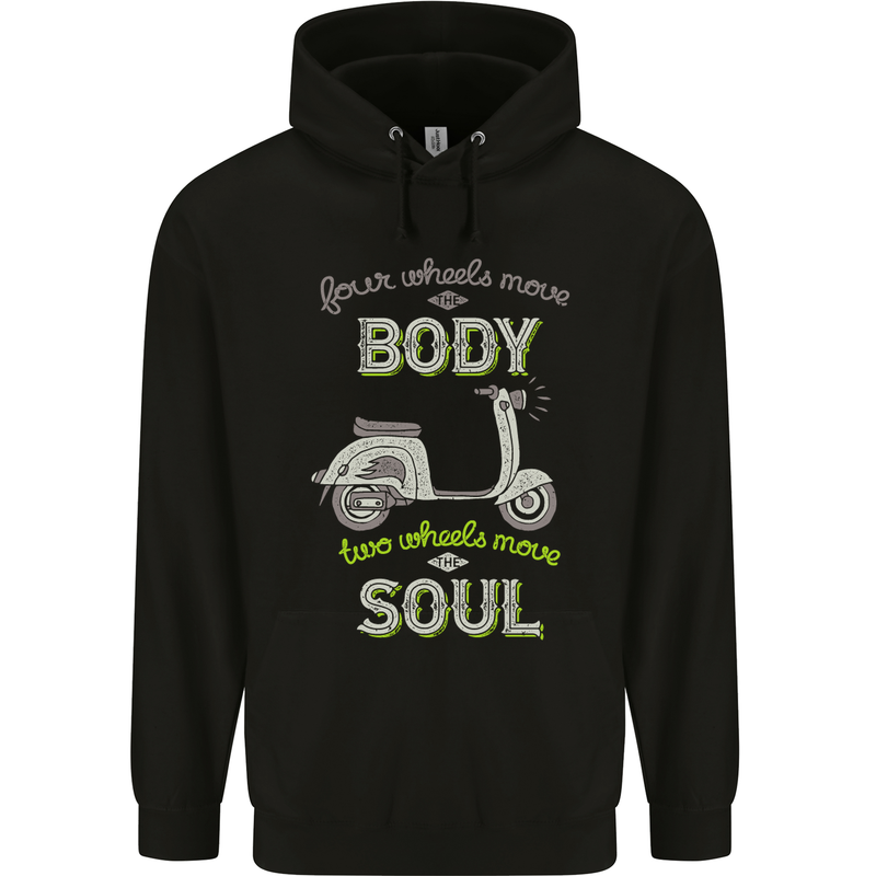 Scooter Four Wheels Move the Body Funny Mens 80% Cotton Hoodie Black