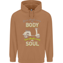 Scooter Four Wheels Move the Body Funny Mens 80% Cotton Hoodie Caramel Latte
