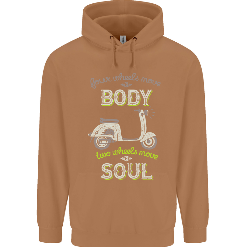 Scooter Four Wheels Move the Body Funny Mens 80% Cotton Hoodie Caramel Latte