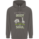 Scooter Four Wheels Move the Body Funny Mens 80% Cotton Hoodie Charcoal