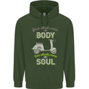 Scooter Four Wheels Move the Body Funny Mens 80% Cotton Hoodie Forest Green
