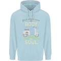 Scooter Four Wheels Move the Body Funny Mens 80% Cotton Hoodie Light Blue