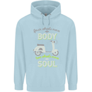 Scooter Four Wheels Move the Body Funny Mens 80% Cotton Hoodie Light Blue