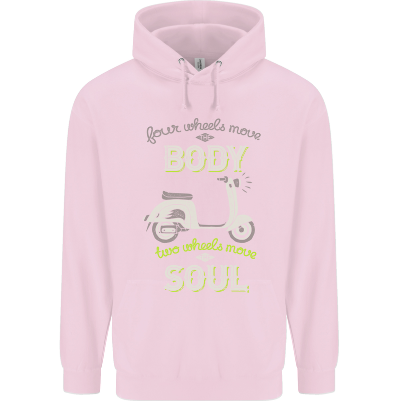 Scooter Four Wheels Move the Body Funny Mens 80% Cotton Hoodie Light Pink