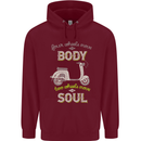 Scooter Four Wheels Move the Body Funny Mens 80% Cotton Hoodie Maroon