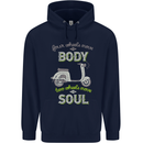 Scooter Four Wheels Move the Body Funny Mens 80% Cotton Hoodie Navy Blue