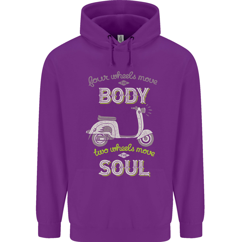 Scooter Four Wheels Move the Body Funny Mens 80% Cotton Hoodie Purple