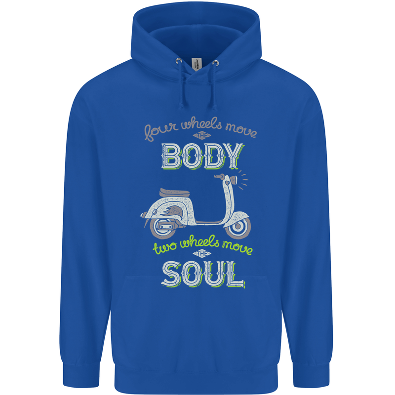 Scooter Four Wheels Move the Body Funny Mens 80% Cotton Hoodie Royal Blue