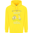 Scooter Four Wheels Move the Body Funny Mens 80% Cotton Hoodie Yellow