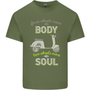 Scooter Four Wheels Move the Body Funny Mens Cotton T-Shirt Tee Top Military Green