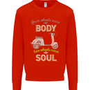 Scooter Four Wheels Move the Body Funny Mens Sweatshirt Jumper Bright Red