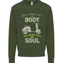Scooter Four Wheels Move the Body Funny Mens Sweatshirt Jumper Forest Green