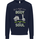 Scooter Four Wheels Move the Body Funny Mens Sweatshirt Jumper Navy Blue