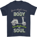 Scooter Four Wheels Move the Body Funny Mens T-Shirt Cotton Gildan Navy Blue