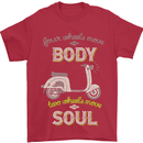 Scooter Four Wheels Move the Body Funny Mens T-Shirt Cotton Gildan Red
