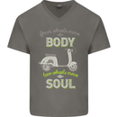 Scooter Four Wheels Move the Body Funny Mens V-Neck Cotton T-Shirt Charcoal