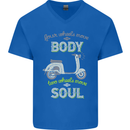 Scooter Four Wheels Move the Body Funny Mens V-Neck Cotton T-Shirt Royal Blue
