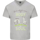 Scooter Four Wheels Move the Body Funny Mens V-Neck Cotton T-Shirt Sports Grey