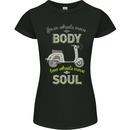 Scooter Four Wheels Move the Body Funny Womens Petite Cut T-Shirt Black