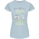 Scooter Four Wheels Move the Body Funny Womens Petite Cut T-Shirt Light Blue