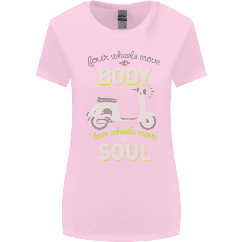 Scooter Four Wheels Move the Body Funny Womens Wider Cut T-Shirt Light Pink