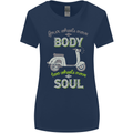 Scooter Four Wheels Move the Body Funny Womens Wider Cut T-Shirt Navy Blue