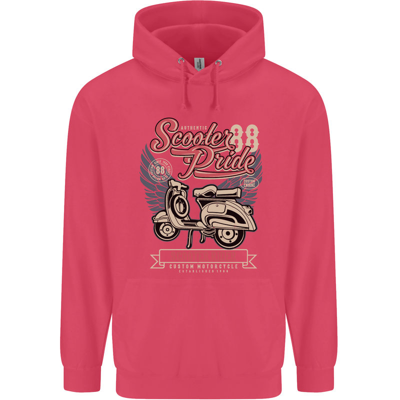 Scooter Pride 88 Motorbike Motorcycle Childrens Kids Hoodie Heliconia