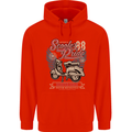 Scooter Pride 88 Motorbike Motorcycle Mens 80% Cotton Hoodie Bright Red