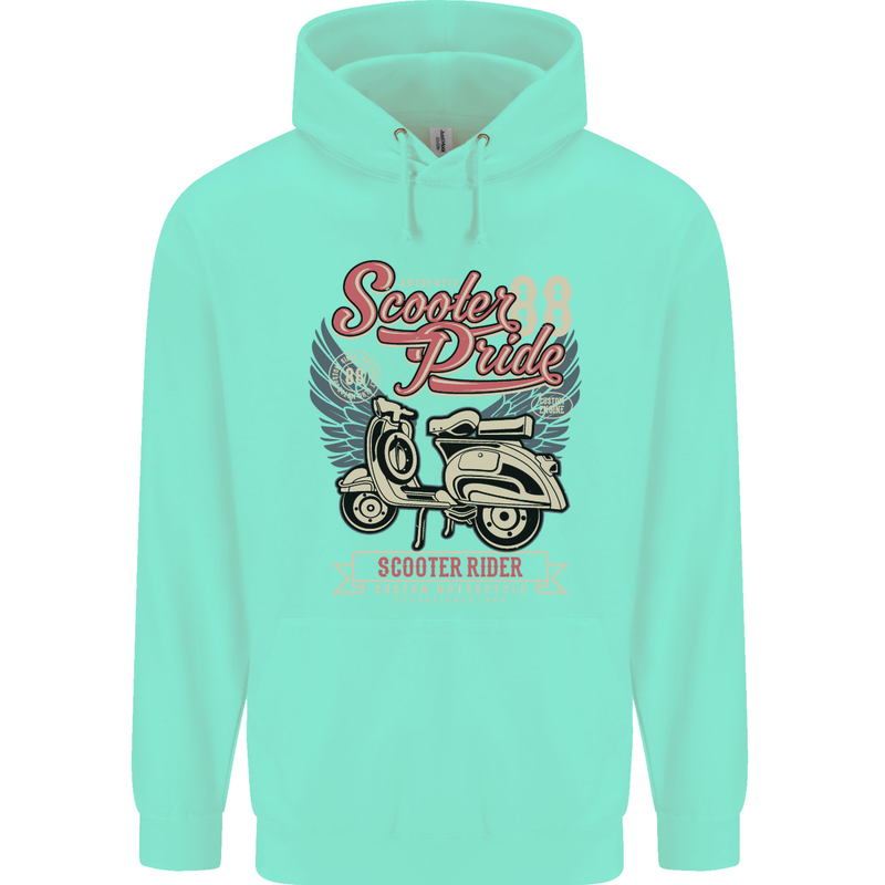 Scooter Pride 88 Motorbike Motorcycle Mens 80% Cotton Hoodie Peppermint